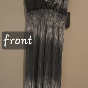 The Hanger Black and Gray And Dark Blue Dress